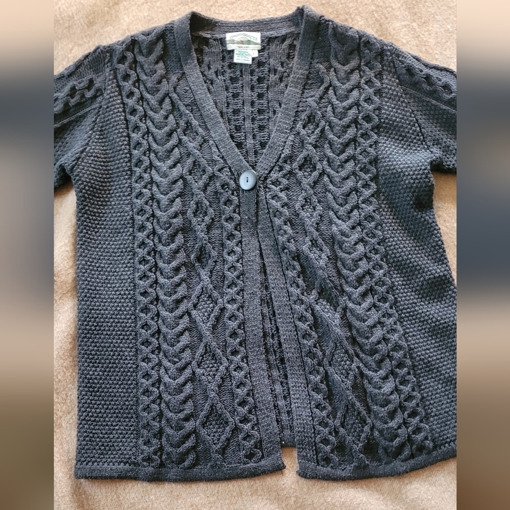 Aran Crafts 100% Merino Wool Cardigan